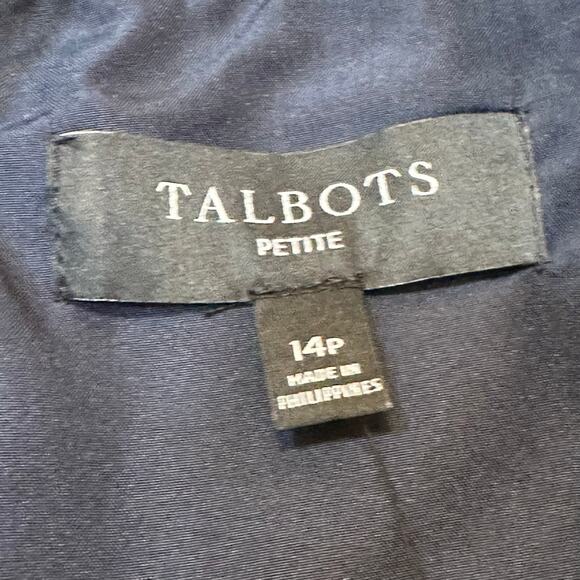 New Talbots Tweed A-Line Skirt sz 14P Navy blue cream Tweed Skirt - Picture 6 of 8